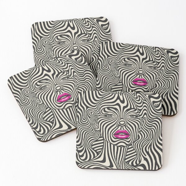 Item preview, Hypnotic Op Art Psychedelic Portrait designed and sold by HeyHas.