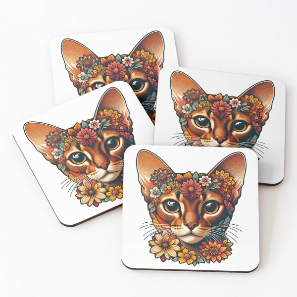 Item preview, Floral Kitty Cute Cat Illustration Boho Flower Crown Design designed and sold by SimpliVibe.
