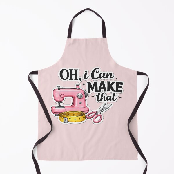 Item preview, Oh I Can Make That Sewing Design – Funny Sewing Quote with Pink Sewing Machine, Scissors & Measuring Tape designed and sold by MarJul.
