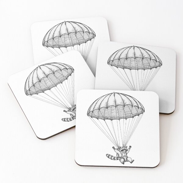 Item preview, Skydiving Raccoon designed and sold by NCZKI.
