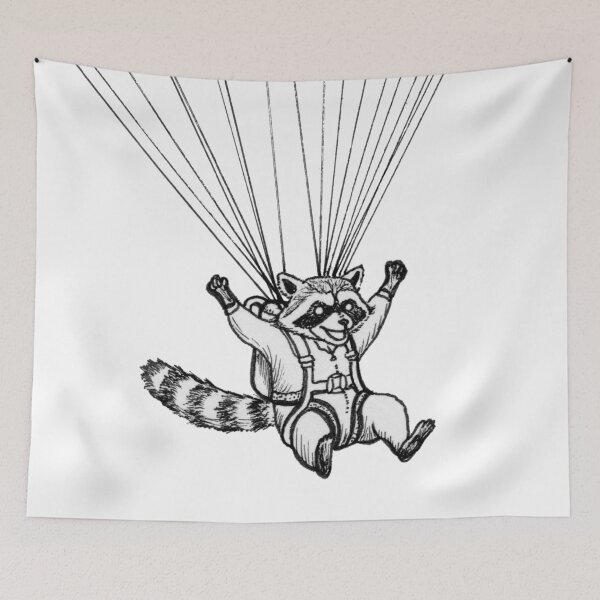 Item preview, Skydiving Raccoon designed and sold by NCZKI.