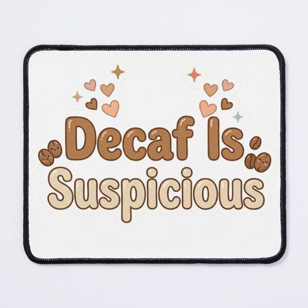 Item preview, Decaf Is Suspicious Funny Coffee Sticker designed and sold by CutePlix.