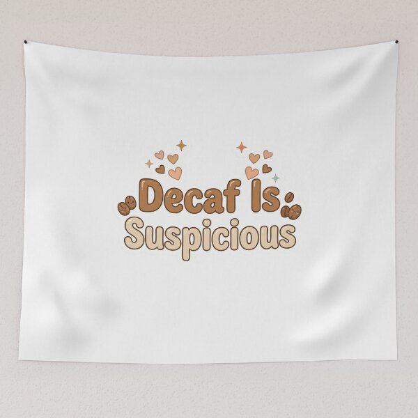 Item preview, Decaf Is Suspicious Funny Coffee Sticker designed and sold by CutePlix.