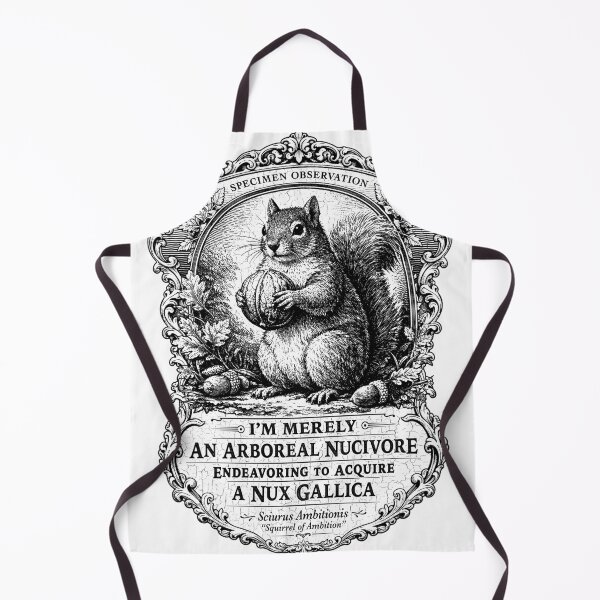Item preview, Funny Victorian Squirrel Illustration - Black designed and sold by Grandiloquent Word of the Day.