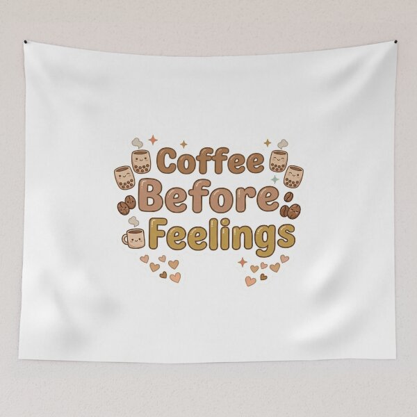 Item preview, Coffee Before Feelings Funny Coffee Sticker designed and sold by CutePlix.