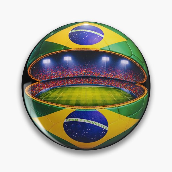 Item preview, Brazil Soccer Stadium Ball Design  designed and sold by FunToTheFullest.
