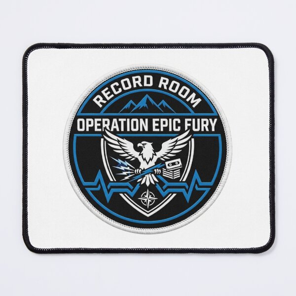 Item preview, Record room Operation Epic Fury Round Badge Design designed and sold by Combat Skies.
