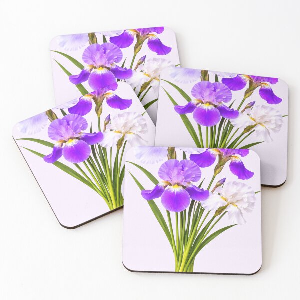 Item preview, Elegant Blooming Bearded Iris Bouquet  on White Shapes Mania designed and sold by Shapes-Mania.