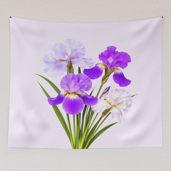 Item preview, Elegant Blooming Bearded Iris Bouquet  on White Shapes Mania designed and sold by Shapes-Mania.