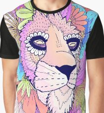 Pastel Flower Lion Graphic T-Shirt