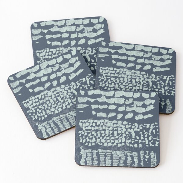 Item preview, Three Grains Textured Monoprint - Dusk + Mint designed and sold by Irene Estelle.