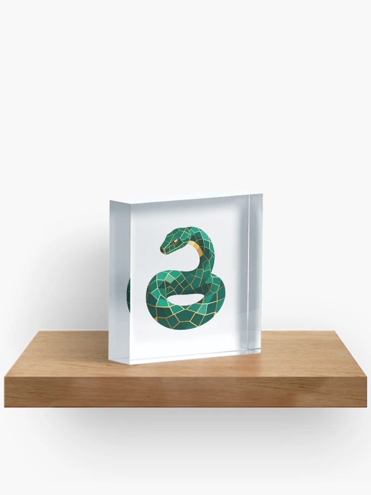 Thumbnail 2 of 5, Acrylic Block, Geometric Python Coder Icon designed and sold by Amazing-Gadgets.