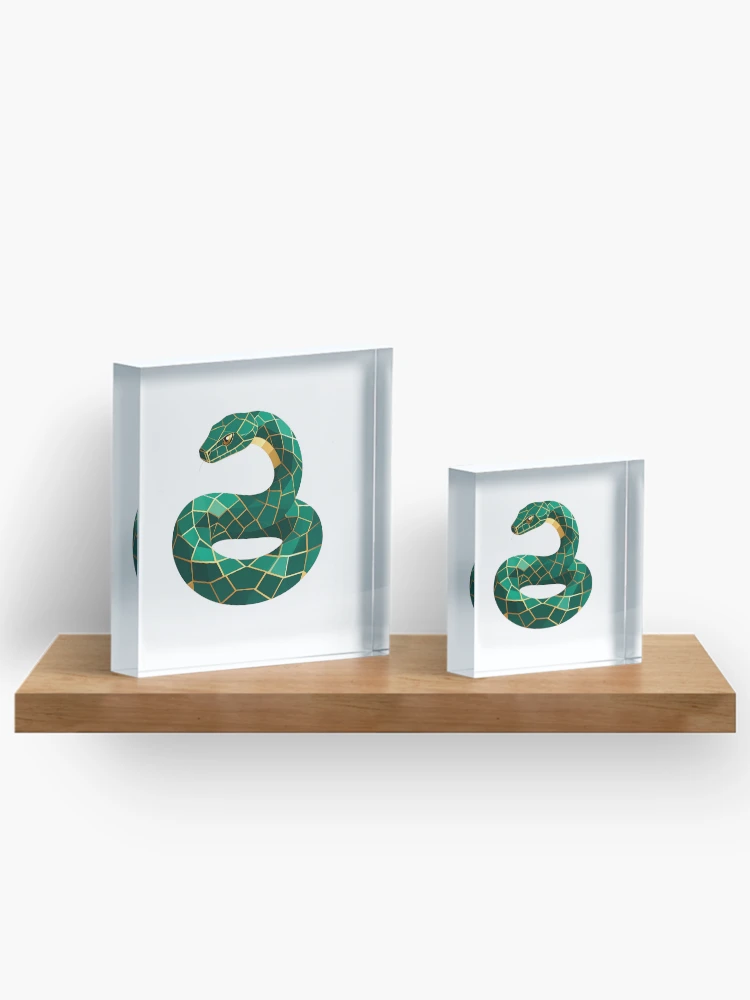 Thumbnail 3 of 5, Acrylic Block, Geometric Python Coder Icon designed and sold by Amazing-Gadgets.