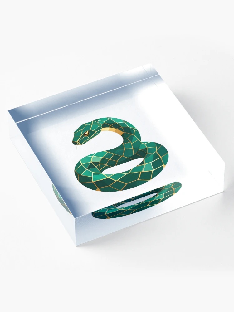 Thumbnail 4 of 5, Acrylic Block, Geometric Python Coder Icon designed and sold by Amazing-Gadgets.
