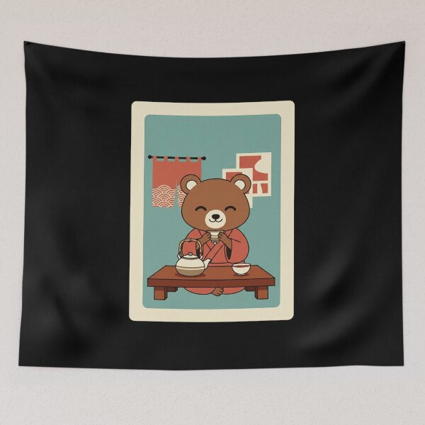 Item preview, Cute Bear Tea Time Illustration Calm Cozy Vibes designed and sold by JordynLadukeg65.