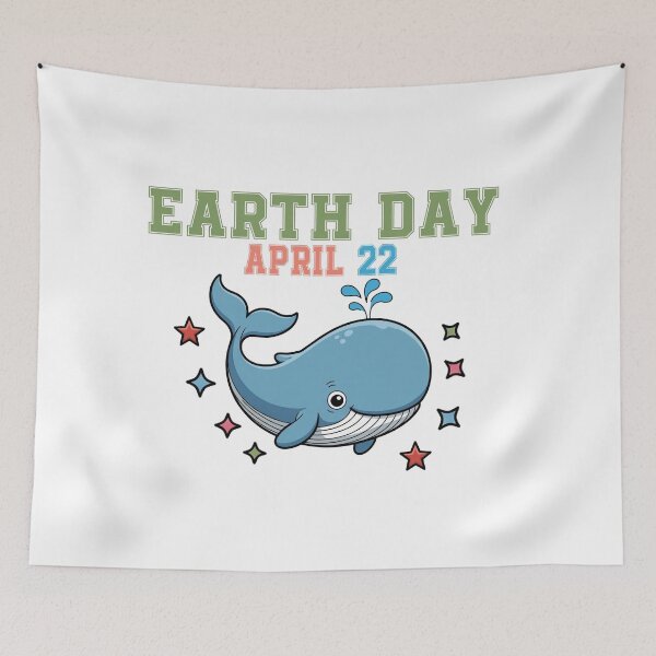 Item preview, Earth Day Cute Whale Save Ocean Environmental Design designed and sold by QuiteOrbit.