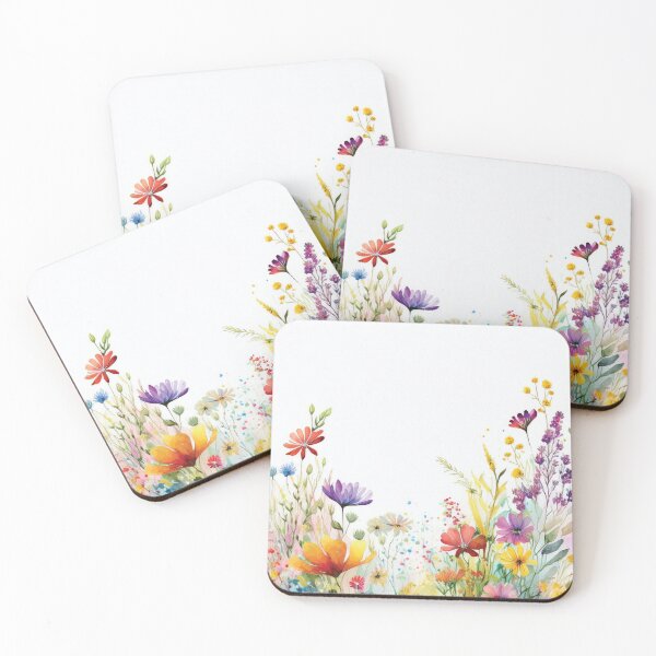 Item preview, FLORAL Spring Boho watercolour pastel wildflower garden painting, nature inspired neutral colours floral spring botanical flowers designed and sold by navitalidesign.