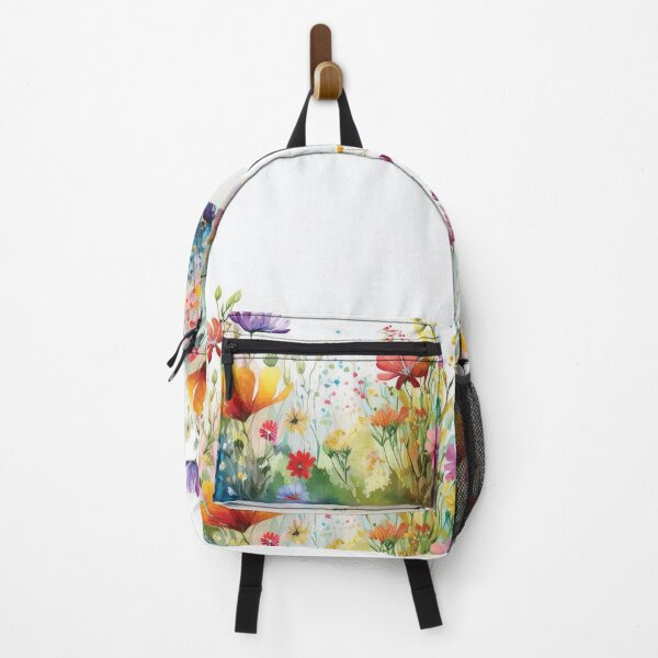 Item preview, FLORAL Spring Boho watercolour pastel wildflower garden painting, nature inspired neutral colours floral spring botanical flowers designed and sold by navitalidesign.