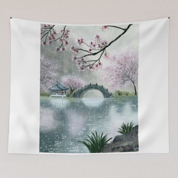Item preview, Sakura Over Stillwater designed and sold by JilleenPaints.