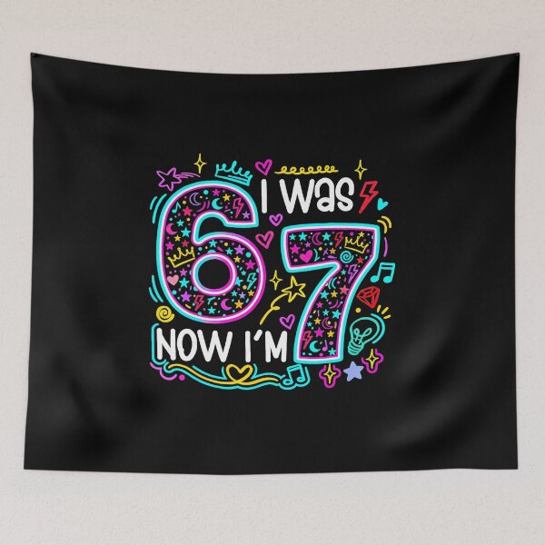 Item preview, I Was 6 Now I’m 7 Fun Birthday Doodle  designed and sold by gladysenglish.