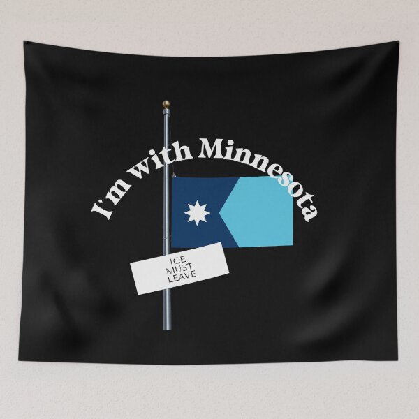 Item preview, I'M WITH MINNESOTA - light for dark backgrounds designed and sold by WheelieGdArt.