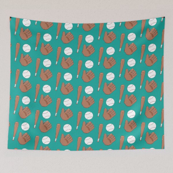 Item preview, Baseball , Mitt and Bat Pattern Aquamarine designed and sold by iCraftCafe.