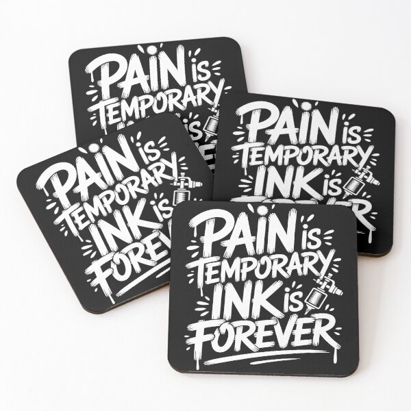 Item preview, Pain is Temporary Ink is Forever Tattoo Humor Lettering designed and sold by Modaozushi216.
