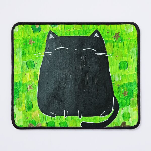 Item preview, My Lucky Star  - Cute Black Cat Mixed Media - Day 67 of 365  designed and sold by BeeandKiwi.