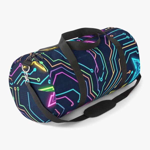 Item preview, Neon Ninja Stars Circuit Board Pattern – Cyberpunk Tech Art designed and sold by Gravitylessarts.