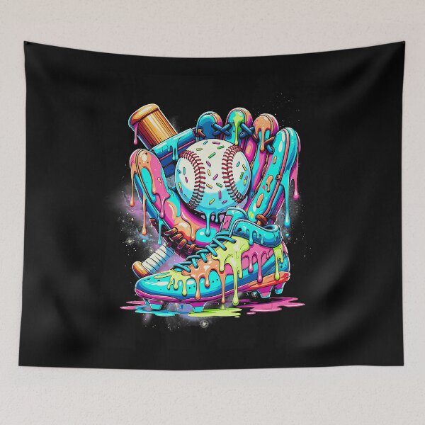 Item preview, Dripping Baseball Ice Cream Style Colorful Street designed and sold by miaa-artistshop.