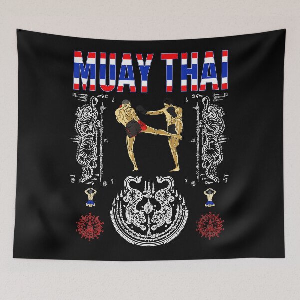 Item preview, Muay Thai Twin Tiger Sak Yant Sawadee Thai Fighter  designed and sold by Modaozushi216.