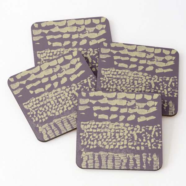 Item preview, Three Grains Textured Monoprint - Fig + Gold designed and sold by Irene Estelle.