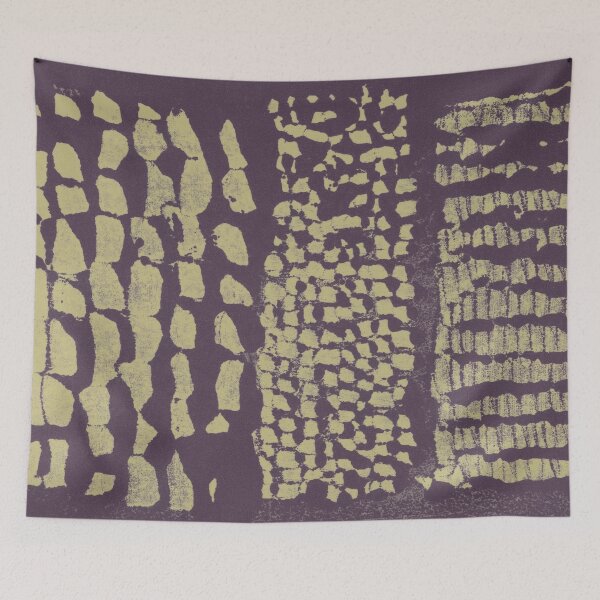Item preview, Three Grains Textured Monoprint - Fig + Gold designed and sold by Irene Estelle.