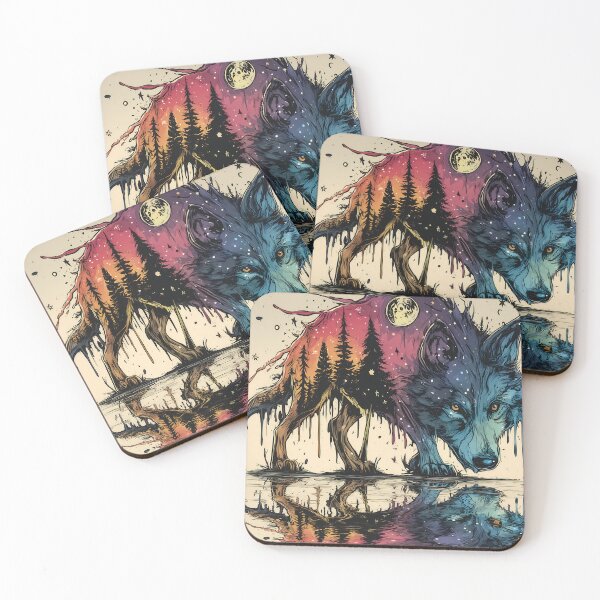 Item preview, Galaxy Wolf in Moonlit Pines designed and sold by DonaldWaltersxx.