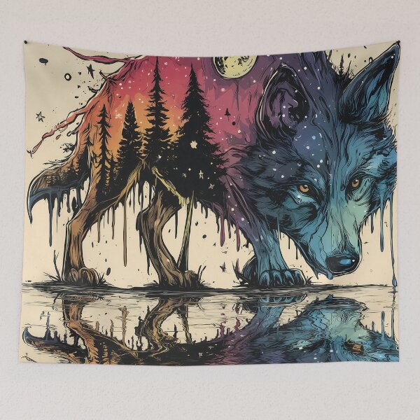 Item preview, Galaxy Wolf in Moonlit Pines designed and sold by DonaldWaltersxx.