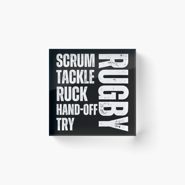 Item preview, Rugby Scrum Tackle Ruck Try Bold Typography Sports designed and sold by GabrieSketcham.