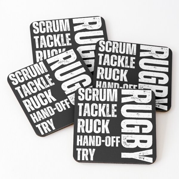 Item preview, Rugby Scrum Tackle Ruck Try Bold Typography Sports designed and sold by GabrieSketcham.