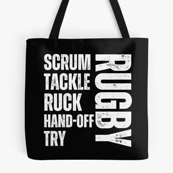 Item preview, Rugby Scrum Tackle Ruck Try Bold Typography Sports designed and sold by GabrieSketcham.