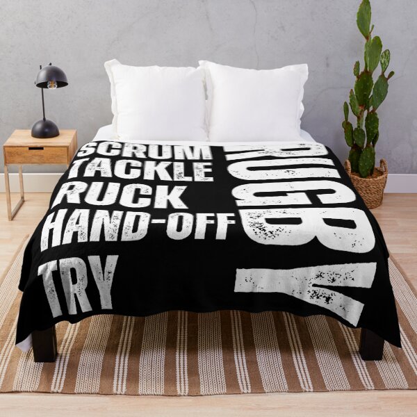 Item preview, Rugby Scrum Tackle Ruck Try Bold Typography Sports designed and sold by GabrieSketcham.