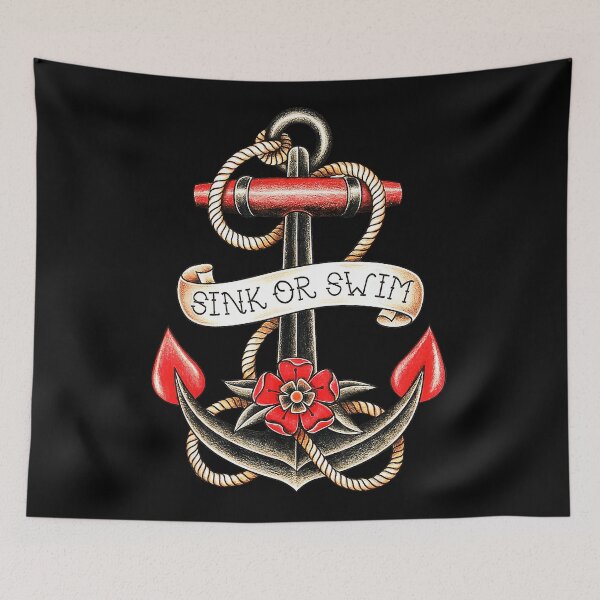 Item preview, Sink or Swim Anchor Traditional Tattoo Flash  designed and sold by Modaozushi216.
