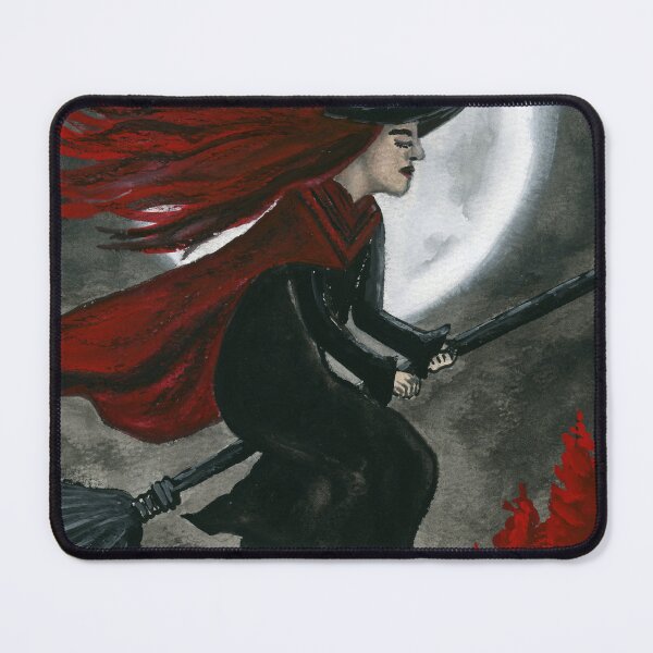 Item preview, Flight of the Scarlet Witch – Moonlit Witch Art designed and sold by JilleenPaints.