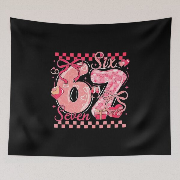 Item preview, Six Seven 67 Valentine Pink Coquette Bow Heart designed and sold by gladysenglish.