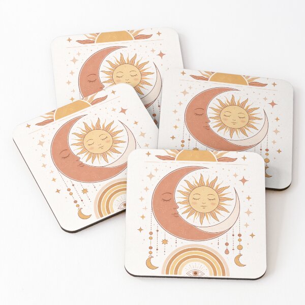 Item preview, Boho Sun and Moon Celestial Art designed and sold by Super beautiful art.