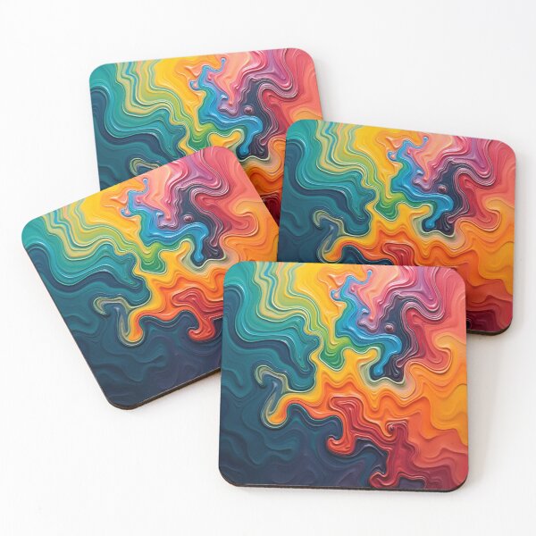 Item preview, Acrylic liquid waves in a combination rainbow designed and sold by noanstudios.