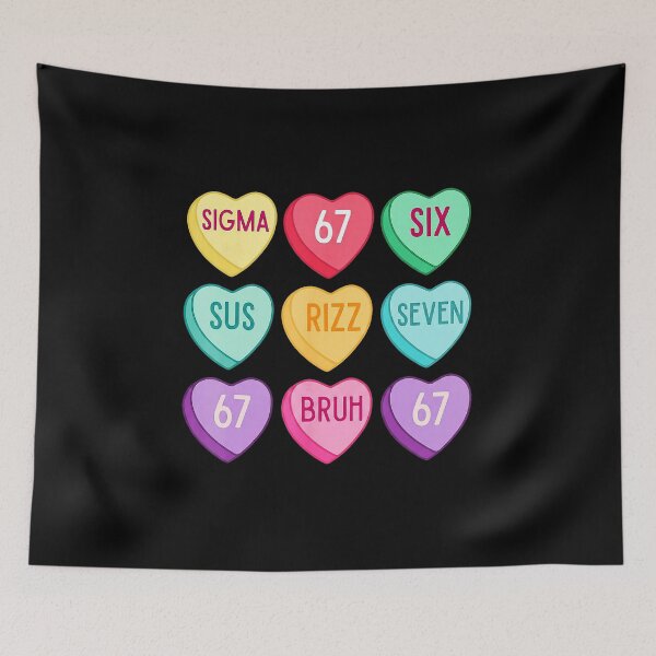 Item preview, 67 Six Seven Valentine Hearts Funny Meme designed and sold by gladysenglish.
