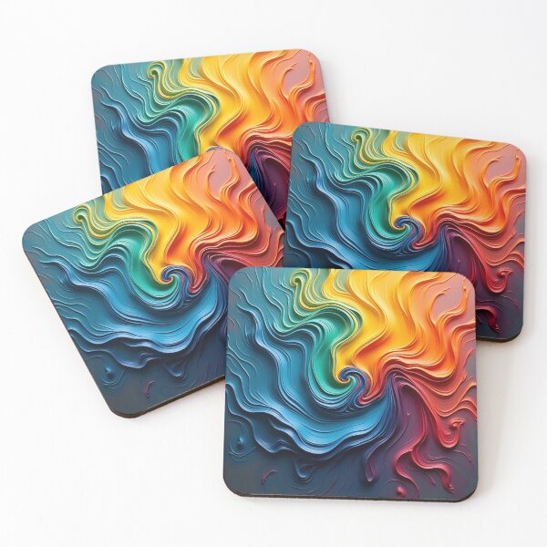 Item preview, Acrylic liquid waves in a combination rainbow colors designed and sold by noanstudios.