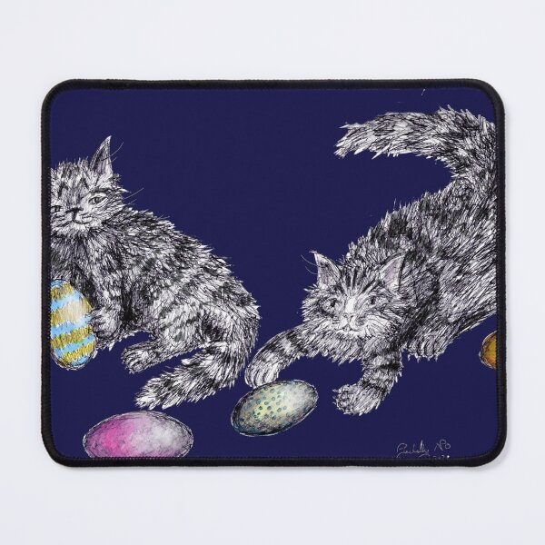 Item preview, Cats play with Easter eggs designed and sold by InitiallyNO.