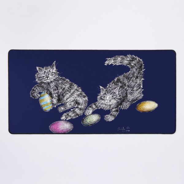 Item preview, Cats play with Easter eggs designed and sold by InitiallyNO.