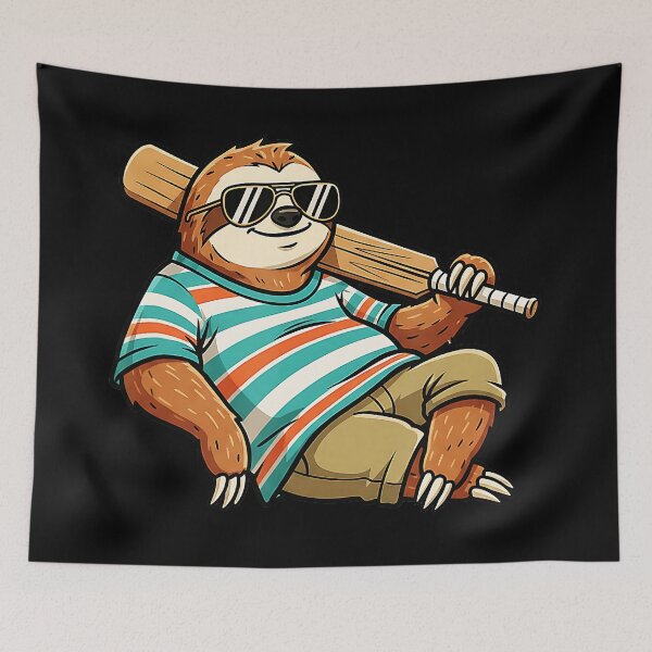 Item preview, Lazy Sloth Baseball Player Chill Summer Vibes Cute  designed and sold by miaa-artistshop.