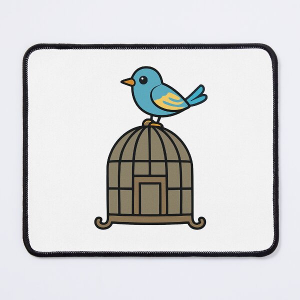Item preview, Freedom Bird Sticker – Cute Bird Sitting on Open Cage Design designed and sold by CanSparkleArt.